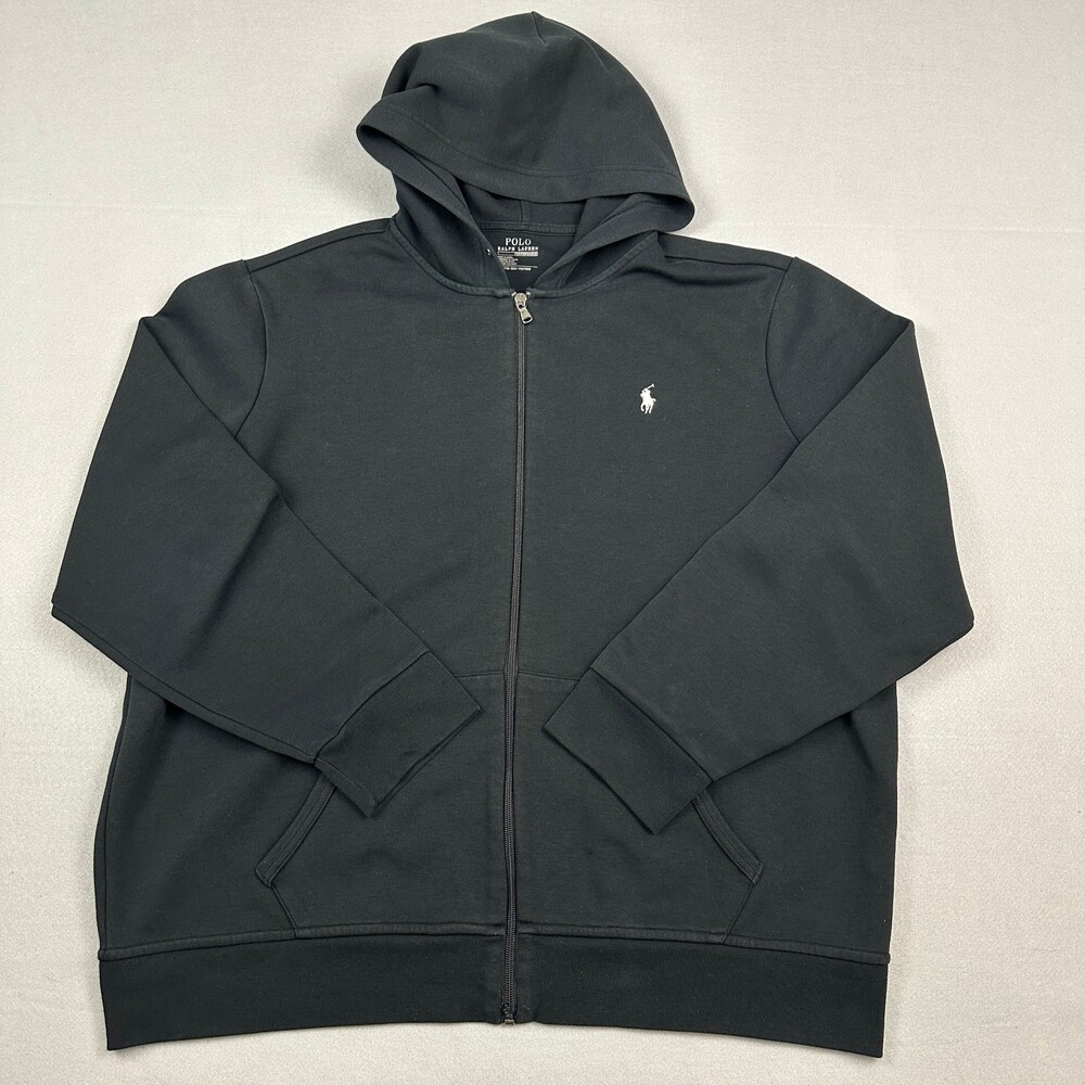 Polo Ralph Lauren Hoodie Men 2XL Black Performance Full ZIp Sweatshirt XXL